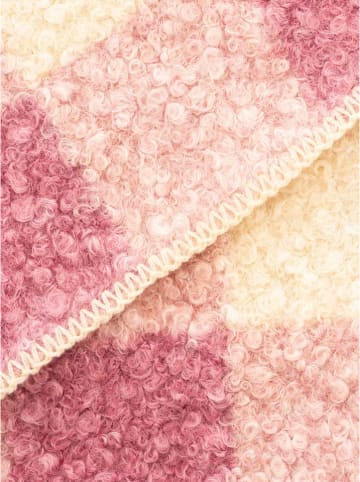 Zwillingsherz Schal "Karo & Teddy" in Creme/ Rosa - (L)180 x (B)60 cm