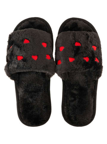 Zwillingsherz Pantoffels zwart/rood