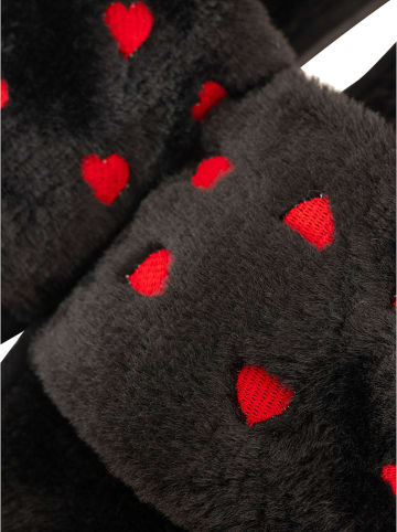 Zwillingsherz Pantoffels zwart/rood