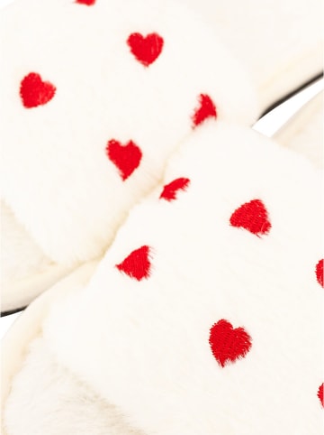 Zwillingsherz Pantoffels crème/rood