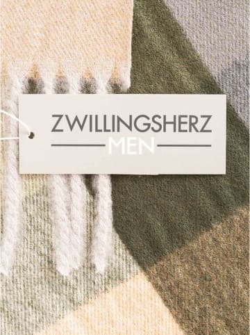 Zwillingsherz Sjaal beige/grijs/kaki