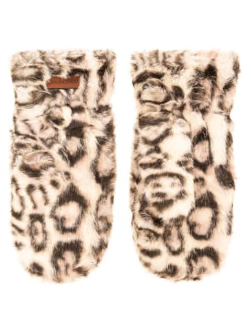 Zwillingsherz Fäustlinge "Fury Leo" in Creme/ Braun