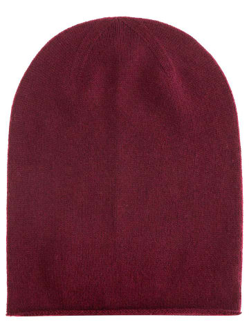 Zwillingsherz Kaschmir-Beanie in Bordeaux