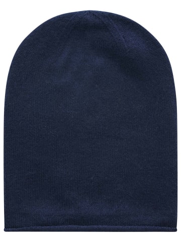 Zwillingsherz Kaschmir-Beanie in Dunkelblau