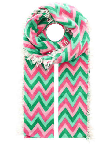 Zwillingsherz Sjaal roze/groen - (L)190 x (B)75 cm