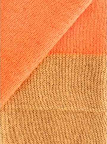 Zwillingsherz Kaszmirowy szal w kolorze jasnobrązowo-pomarańczowym - 100 x 30 cm