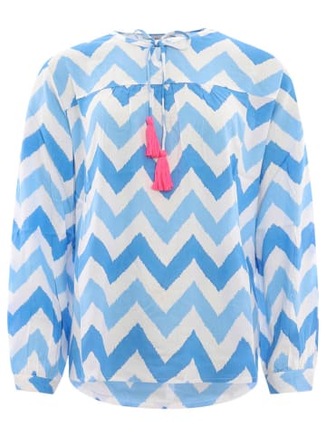 Zwillingsherz Blouse "Grote Zig Zag" lichtblauw