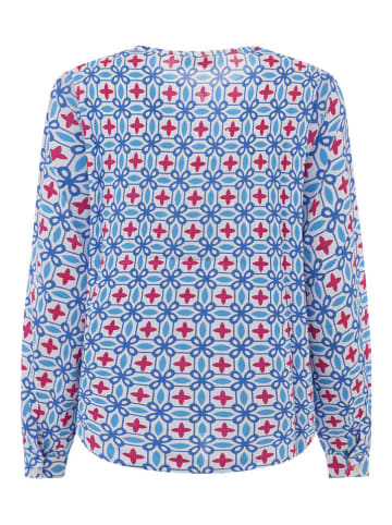 Zwillingsherz Blouse "Grafisch Classic" blauw/lichtblauw