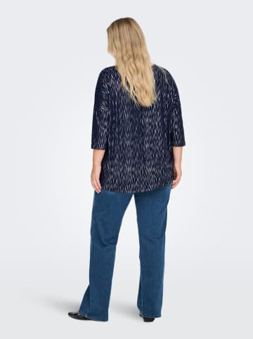 ONLY Carmakoma Blouse donkerblauw/zilverkleurig