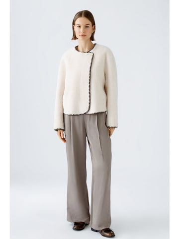 Oui Übergangsjacke in Creme/ Braun