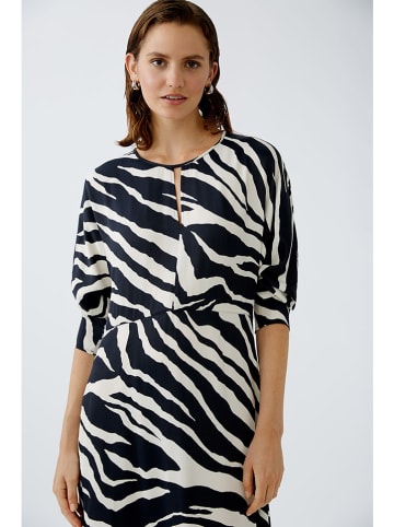 Oui Jurk crème/zwart