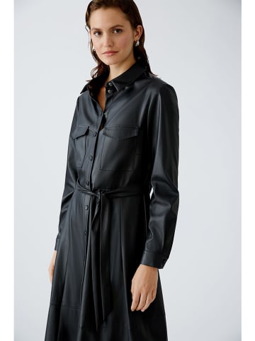 Oui Kunstlederkleid in Schwarz