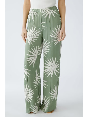 Oui Spodnie w kolorze zielono-białym