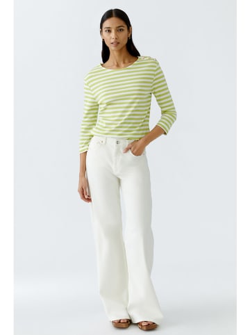 Oui Longsleeve groen/wit