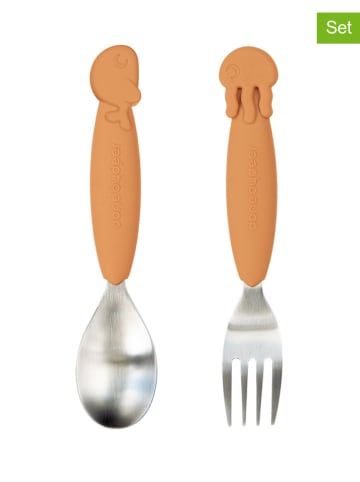 done by deer 2-częściowy zestaw sztućców "YummyPlus" w kolorze jasnobrązowym