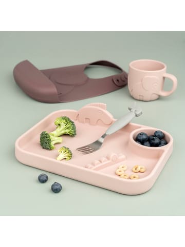 done by deer 2-delige set: siliconen slabbetjes "Elphee" lichtroze