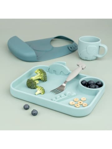 done by deer 2-delige set: siliconen slabbetjes "Elphee" blauw