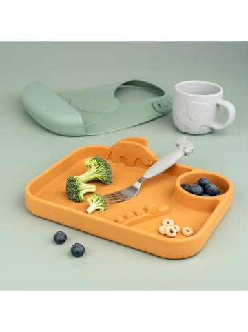 done by deer 2-delige set: siliconen slabbetjes "Elphee" groen