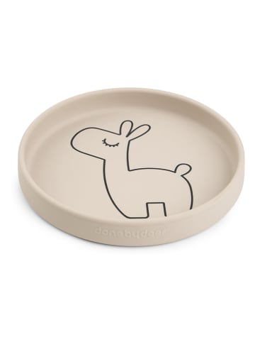 done by deer Talerz "Raffi" w kolorze beżowym do nauki jedzenia - Ø 18 cm