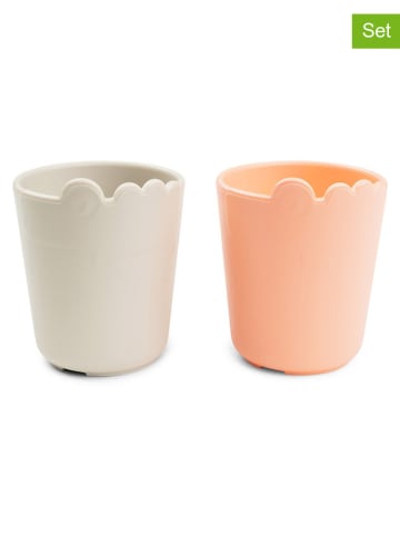 done by deer 2-delige set: drinkbekers "Croco" koraalrood/beige - 100 ml