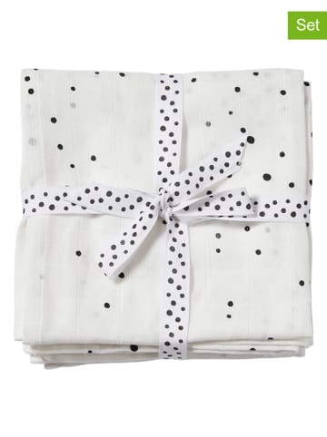 done by deer 2-delige set: gaasdoeken "Dreamy dots" wit - (L)120 x (B)120 cm