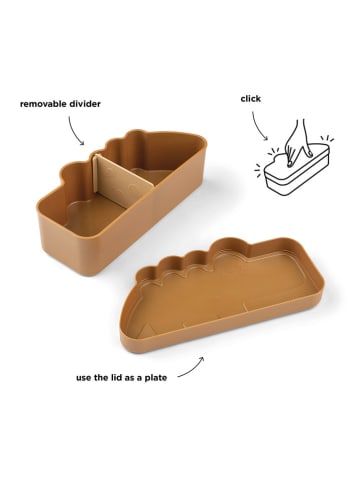 done by deer Lunchbox "Croco" lichtbruin - (L)21,3 x (B)10,4 x (H)6,2 cm