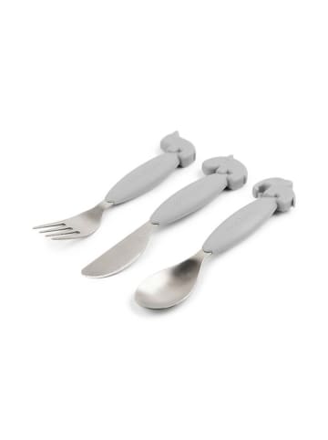 done by deer 2-częściowy zestaw sztućców w kolorze jasnoszarym - dł. 14 cm