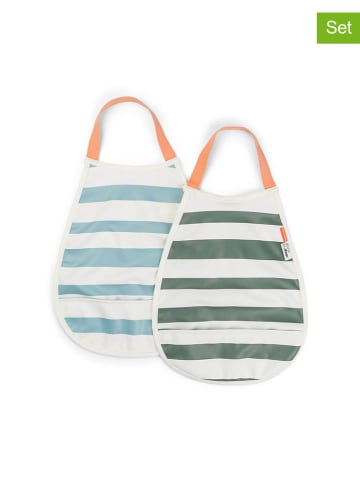 done by deer 2er-Set: Lätzchen in Hellblau/ Grün