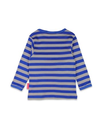 Toby Tiger Longsleeve in Blau/ Grau/ Rot