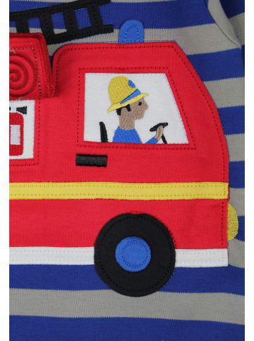 Toby Tiger Longsleeve in Blau/ Grau/ Rot