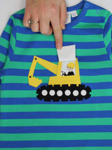 Toby Tiger Longsleeve in Grün/ Blau