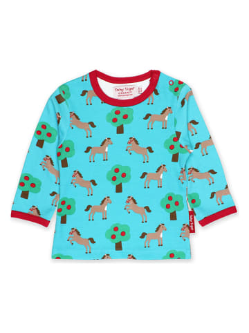 Toby Tiger Longsleeve in Türkis/ Bunt