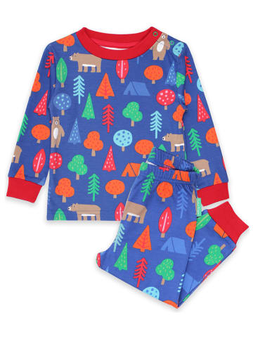 Toby Tiger Pyjama "Camping Bear" in Blau/ Rot