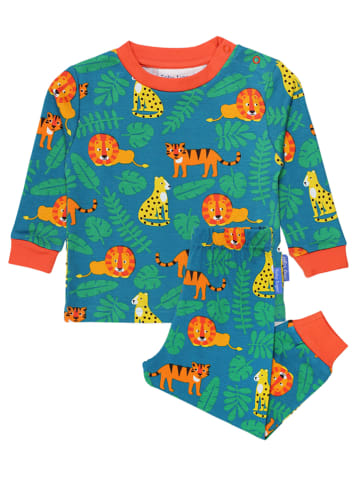 Toby Tiger Pyjama in Grün/ Orange