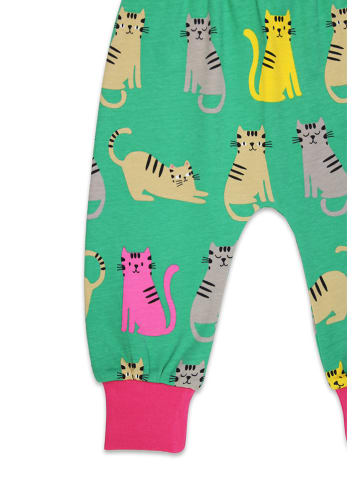 Toby Tiger Sweathose in Bunt/ Grün/ Pink