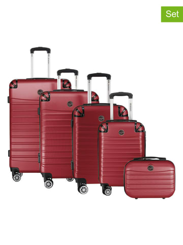 Geographical Norway 5tlg. Hardcase-Trolleyset "Sunlight" in Bordeaux