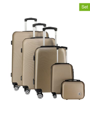 Geographical Norway 5tlg. Hardcase-Trolleyset "Salomun" in Beige