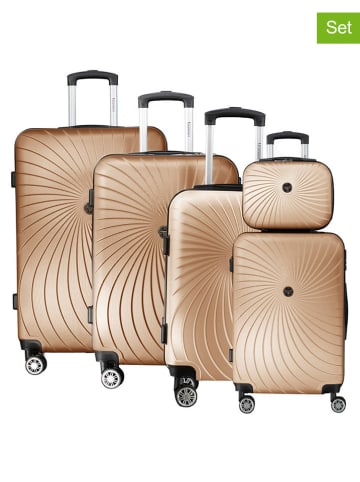 Geographical Norway 5-delige hardcase trolleyset "Sunlighteo" lichtbruin