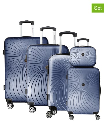 Geographical Norway 5-delige hardcase-trolleyset "Sunlighteo" donkerblauw