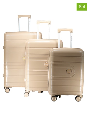 Geographical Norway 3tlg. Hardcase-Trolleyset "Savage" in Beige