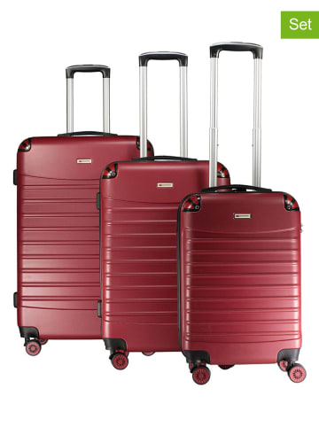 Geographical Norway 3tlg. Hardcase-Trolleyset "Shock" in Rot