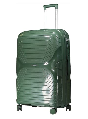 Geographical Norway 3-delige hardcase-trolleyset "Silkovette" groen