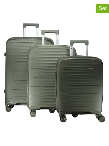 Geographical Norway 3tlg. Hardcase-Trolleyset "Sillo" in Khaki