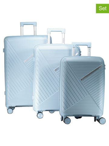 Geographical Norway 3-delige hardcase-trolleyset "Simi" lichtblauw