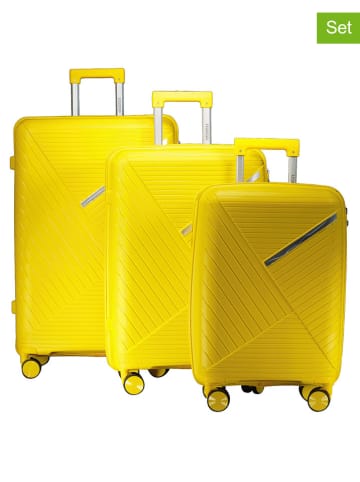 Geographical Norway 3-delige hardcase-trolleyset "Simi" geel
