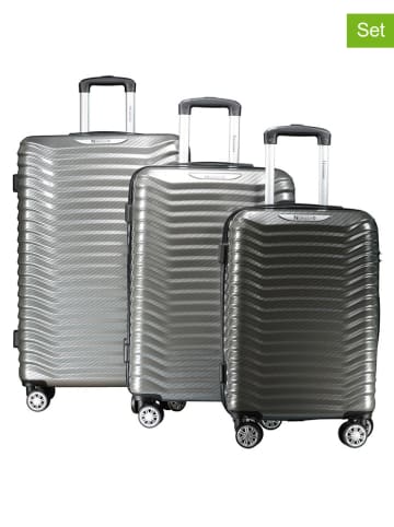 Geographical Norway 3-delige hardcase-trolleyset "Sopearl" grijs