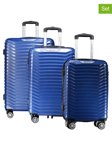 Geographical Norway 3tlg. Hardcase-Trolleyset "Sopearl" in Blau
