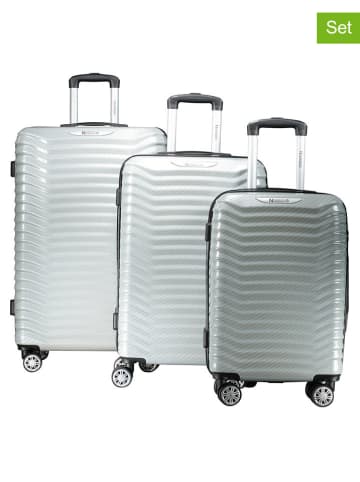 Geographical Norway 3-delige hardcase-trolleyset "Sopearl" zilverkleurig