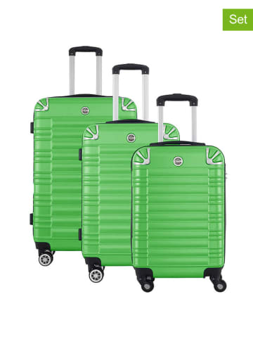 Geographical Norway 3tlg. Hardcase-Trolleyset "Sourcing" in Grün