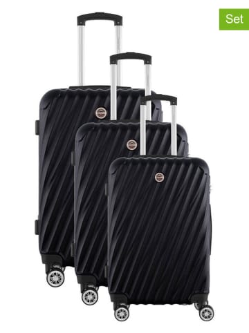 Geographical Norway 3tlg. Hardcase-Trolleyset "Swap" in Schwarz